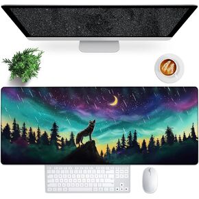 عواء Wolf Gaming Mouse Pad ، 31.5 "× 11.8" تمديد سطح المكتب Design Design Mous