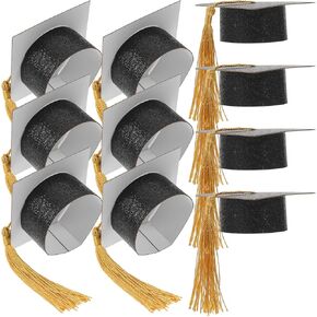10pcs Mini Graduation Caps Graduation Hat Wine Bottle Covers Cupcake Toppers Graduation Hats Decoration for Graduation