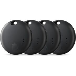 Smart Bluetooth Tracker,Key Finder,Wallet Tracker Works with Apple Find My (iOS only),Replaceable Battery,Air Tracker,Bluetooth Item Finder for Bags,Luggage,Pets & Backpack,4 Pack Black