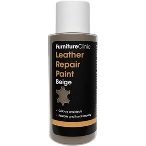 Furniture Clinic Leather Repair Paint | 2-in-1 Seal and Color | Use on Scratches, Tears, and Holes in Car Seats, Furniture | Quick and Easy Leather Repair Kit for Furniture (Dark Grey, 250ml/8.5oz) in Kuwait