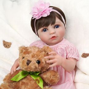 Adfo LifeLike Reborn Alva 20 بوصة لطيفة واقعية واقعية جديدة دمية ناعمة فينيل واقعية حقيقية دمية طفل مع صندوق هدايا للأطفال 3+