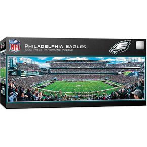 Masterpieces 1000 Piece Sports Jigsaw Puzzle - NFL Philadelphia Eagles Center View Panoramic - 13"x39"