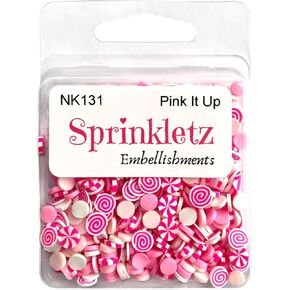 Buttons Galore Pink IT UP SPRINKLETS EMBLLSMNT