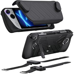 JSAUX ModCase Compatible with ROG Ally, PC0109 ROG Ally Case Include 20000mAh Power Bank, Detachable Front Shell, Protective Case with Bracket and Long & Short Two Velcro Bundle Strap - Power Bank Set