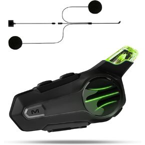 cepkquis Motorcycle Bluetooth Headset E1 Bluetooth Helmet Intercom Headset with CVC Noise Cancellation Stereo Music IPX6 Waterproof for Half/Open Face Helmet 2 Pack
