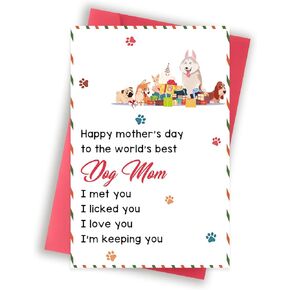 Huameigf Funny Mother’s Day Card for Dog Mom, Lovely Mothers Day Gift from Doggy, Best Dog Mom Ever Card for Women Her, I Love You More Than Treats in Kuwait
