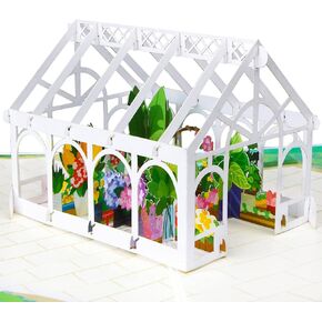 Ribbli Greenhouse 3D Greeting Pop Up Card for Birthday Mothers Day Valentines Day, 3D Pop Up Gifts for Her Mom Wife Women Sister Grandma, with Envelope