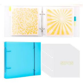 Baofali 6 "X6" Cookie Storage Storage Cut Cut and Stamping Volder Folder Baking Stencil Scrapbooking Strage Storage Book Case Organizer for Stencils （Yellow）
