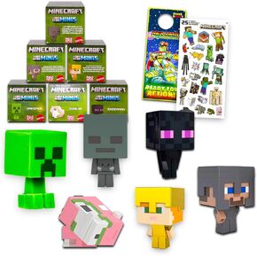 Minecraft Cake Toppers 6 Pack - Bundle with 6 Minecraft Mini Figures for Parties, Birthdays, Events Plus More | Video Game Party Decorations for Kids