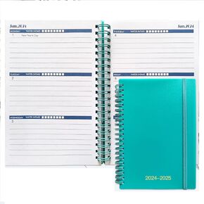 Cheneyboo 2024 Planner- Daily Daily Planner الشهري ، يناير 2024- يونيو 2025 Planner 2024-2025 ، 7.5 "× 10.2" مخطط كبير الحجم ، حدود دوامة ، أخضر