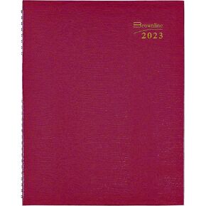 Brownline® 2025 Coilpro ™ Weekly Planner ، كتاب المواعيد ، 12 شهرًا ، من يناير إلى ديسمبر ، ملزمة مزدوجة ، 11 "× 8.5" ، أحمر ساطع (CB950C.Red-25)