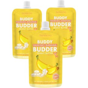 Buddy Budder Barkin Banana Peanut Butter for Dogs ، 3 Pack ، 4 Oz Squeeze Packs