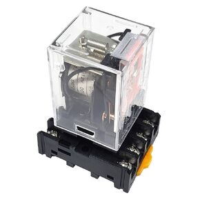 MK2P-I AC 110V Coil 8 Pin 2NO 2NC DPDT Power Relay & Plug-in Terminal Socket Base AC 110V Electromagnetic Relay MK2P-I