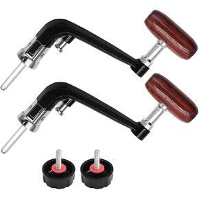 2PCS Fishing Handles Spinning Reel Knob Replacement, Wood Handle Reel Grips Spinning Reel Handle Replacement for Fishing Reel