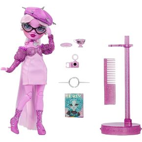 قوس قزح High Shadow High Lavender - Doll Purple Fashion Doll. الزي العصري والشعر الطويل الإضافي والنظارات و 10+ ملحقات اللعب الملونة. هدية رائعة للأطفال من 4 إلى 12 سنة وجامعي
