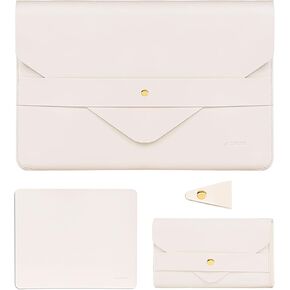 MOSISO Laptop Sleeve Bag Compatible with MacBook Air/Pro 13 inch, 13-13.3 inch Notebook, Compatible with MacBook Pro 14 inch 2025-2021 M4 M3 M2 M1 with Small Case&Mouse Pad&Cable Organizer, Beige