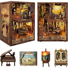 Spilay DIY Book Nook Kit ، DIY Dollhouse BookNook Reshelf Insert Decor Alley ، Bookends Model Build Kit ، Handmange Crafts Higds for Birthday Valentine's Day (Lost Adgins with Dust Cover)