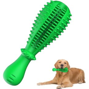 Dog Chew Toys for Large Medium Breed Teething to Keep Them Busy, Natural Rubber Tough Hard Dog Interactive Toys Toothbrush for Training and Dental Care(Green)