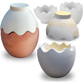 Wehous Egg Shape Jar Resin Molds with Lid, Easter Silicone Molds for Epoxy Resin Concrete, Unique Candle Holder Container Storage Jewelry Trinket Holder Mold DIY Art Craft Home Easter Ornament