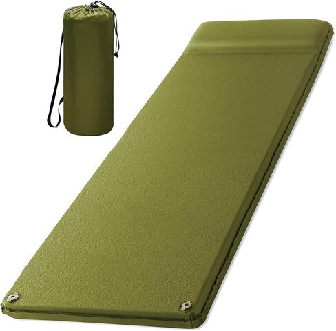 Self Inflating Sleeping Pad, 3.1" Ultra-Thick Memory Foam Camping Pad with Pillow Fast Inflating in 20s Insulated Camping Mattress Pad 4-Season Camp Sleeping Mat for Camping/Travel/Car/Tent (Gray) in Saudi Arabia
