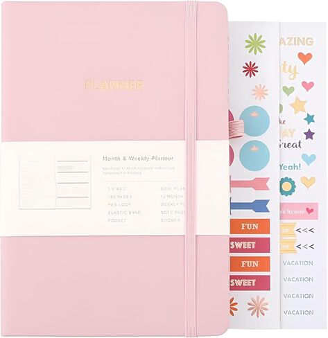 Undated Academic Weekly & Monthly Planner, 5.6"X8.2", 52 Weeks & 12 Months Hardcover Journal & Agenda with Pen Holder, Thicker Paper, Stickers, Inner Pocket, Personal Organizer in Saudi Arabia