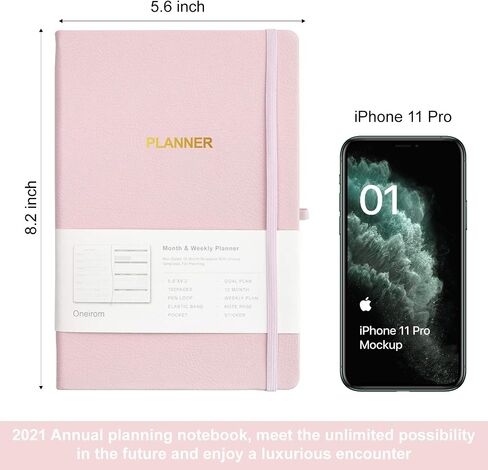 Undated Academic Weekly & Monthly Planner, 5.6"X8.2", 52 Weeks & 12 Months Hardcover Journal & Agenda with Pen Holder, Thicker Paper, Stickers, Inner Pocket, Personal Organizer in Saudi Arabia