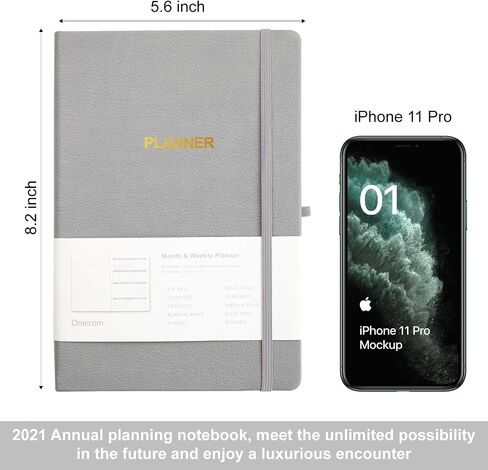 Undated Academic Weekly & Monthly Planner, 5.6"X8.2", 52 Weeks & 12 Months Hardcover Journal & Agenda with Pen Holder, Thicker Paper, Stickers, Inner Pocket, Personal Organizer in Saudi Arabia
