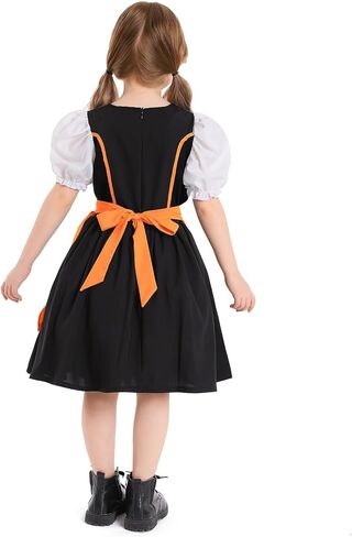 AWIBMK Kids Oktoberfest Costume Girls Dirndl Dresses with Apron Traditional Floral Maid Dress Halloween Cosplay Outfits in Saudi Arabia