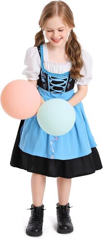 Awibmk Kids Oktoberfest Costume Girls Dirndl Dirndl with Apron Floral Maid Dress Outsplay Cosplay in Kuwait