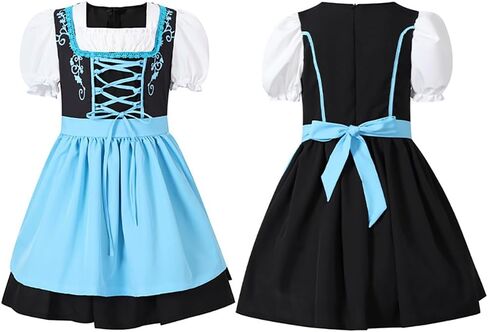 Awibmk Kids Oktoberfest Costume Girls Dirndl Dirndl with Apron Floral Maid Dress Outsplay Cosplay in Kuwait