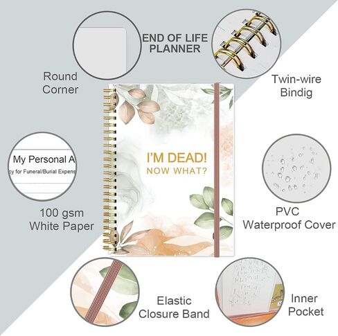 I'm Dead, Now What! – When I’m Gone Workbook for Final Arrangements, Beneficiary Information, Funeral Planning, Last Wishes & Will Preparation – Final Wishes Organizer Book, 5.8" x 8.5", Black in Saudi Arabia