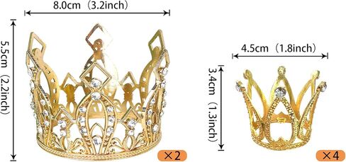 6 حزمة Mini Crown Cupcake Topcake Topcake Princess Crown Cupcake تختار التاج Zircon Women Lady Girl Birthday Bridal Wedding Royal Party Cupcake Decorations in Kuwait