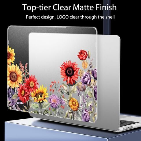 Mektron Case Compatible with MacBook Air 15.3 inch Printed Cover 2024/2023 M3 A3114 M2 A2941, [Same as Bare MacBook] Protective Hard Shell with Fold Kickstand, Floral C152 in Saudi Arabia