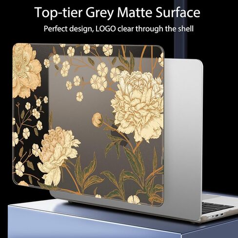 Mektron Case Compatible with MacBook Air 15.3 inch Printed Cover 2024/2023 M3 A3114 M2 A2941, [Same as Bare MacBook] Protective Hard Shell with Fold Kickstand, Floral C152 in Saudi Arabia