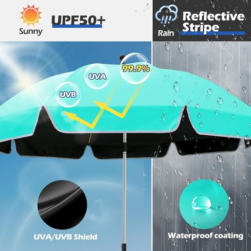 2Pack 48.8 inch Large Beach Umbrella with Clamp Sun Shade Umbrella for Beach Chair, 360°Adjustable UV Protection Golf Umbrella with Clip beach Umbrella for Beach Outdoor Patio Stroller Wheelchair in Saudi Arabia