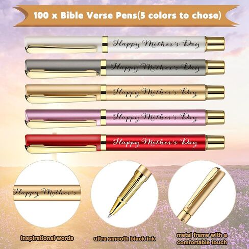 30 Sets Mother's Day Church Gifts Bulk Included Happy Mother's Day Pens Inspirational Religious Cards Bible Verse Cards and Organza Bags for Women Church Members Christian Gift, 5 Colors in Saudi Arabia