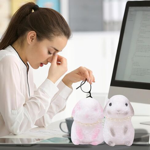 Handmade 2pcs Rabbit Taba Squeeze Toys, Cute Rabbit Stress Relieving Silicone Sensory Toy, Slow Rebound Chick Squeezing Toy, Party Birthday. in Kuwait