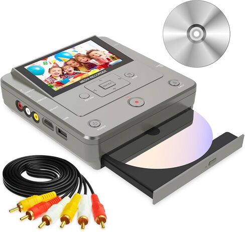 VHS to DVD Recorder, TV to USB Device or SD Card or HDD Recorder, Smart Phone WiFi to DVD/USB/SD/HDD Copy, WiFi APP Media Recorder【Comes with 10 Free DVD-R 】 in Saudi Arabia