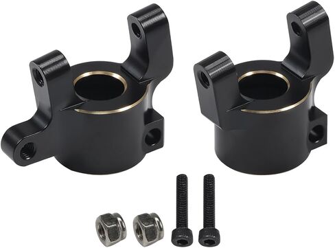 COOWOO RC Caster Blocks Upgrade Parts for 1/10 SCX10 II RC Trucks - Set of 2, Made of Brass, Precision CNC Machined, Enhanced Stability, Durability, and Steering Control in Saudi Arabia