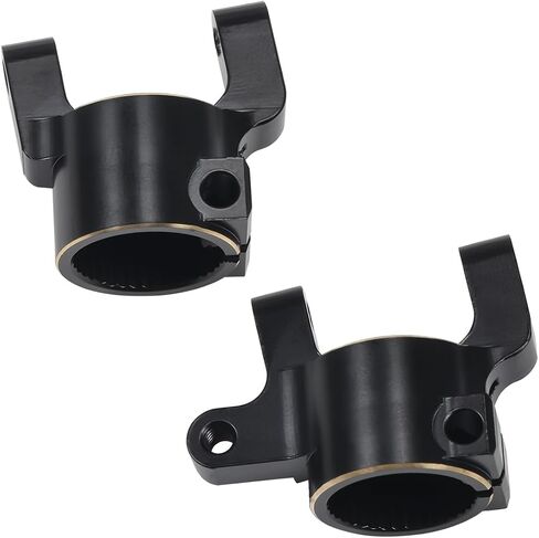 COOWOO RC Caster Blocks Upgrade Parts for 1/10 SCX10 II RC Trucks - Set of 2, Made of Brass, Precision CNC Machined, Enhanced Stability, Durability, and Steering Control in Saudi Arabia