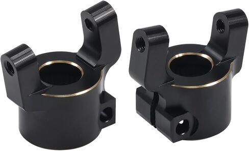 COOWOO RC Caster Blocks Upgrade Parts for 1/10 SCX10 II RC Trucks - Set of 2, Made of Brass, Precision CNC Machined, Enhanced Stability, Durability, and Steering Control in Saudi Arabia