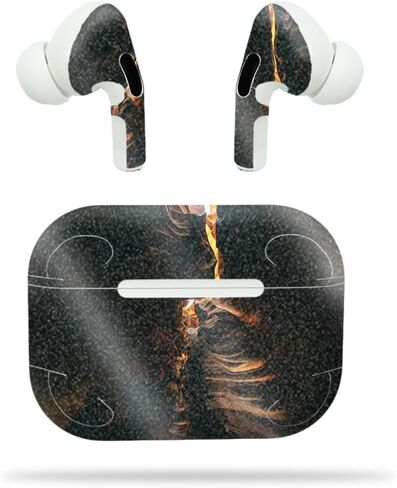 سماعة رأس ألياف الكربون متوافقة مع Apple Airpods Pro - Fissure - Premium 3M Vinyl Wrap Defic Cover - من السهل تطبيق | مصنوع في الولايات المتحدة الأمريكية من قبل Mayyskins in Saudi Arabia