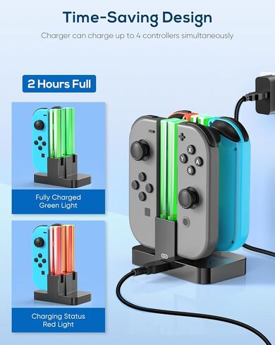 Charging Dock Replacement for Switch & Charger for Switch OLED Joy Cons, Charging Station for Switch with a USB Type-C Charging Cord- White in Saudi Arabia