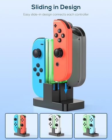 Charging Dock Replacement for Switch & Charger for Switch OLED Joy Cons, Charging Station for Switch with a USB Type-C Charging Cord- White in Saudi Arabia