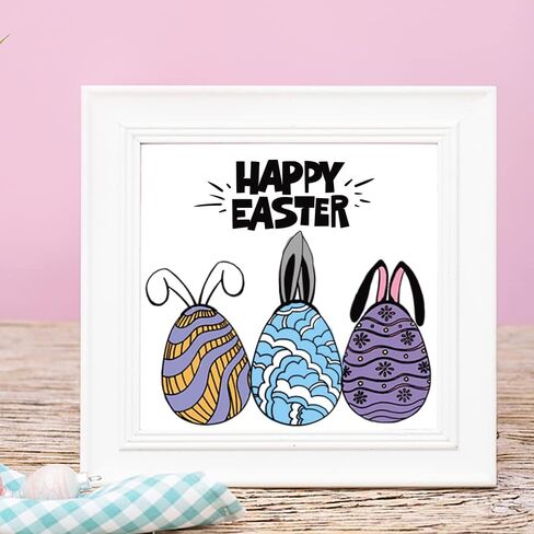 5 Easter Eggs Clear Stamps for Card Making Decoration and Scrapbooking Supplies ، Happy Easter Bessing Words شفافة ختم مطاطية لختمات الورق الألبوم المصنفة in Saudi Arabia