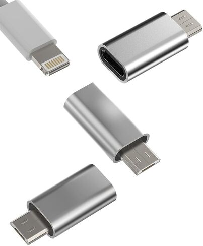 محول ميكرو USB إلى لايتنينج (3 حزم) محول نقل بيانات شحن سريع كابل ميكرو يو إس بي أنثى إلى موصل ذكر مضيئ متوافق مع آبل آيفون 13 12 11 برو ماكس ميني Xr Xs X 8 7 6 آيباد in Saudi Arabia