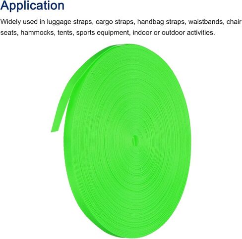 MECCANIXITY Nylon Webbing Strap Flat 5/8 Inch 50 Yards Fluorescent Green for Outdoor DIY Gear Repair, Backpack, Luggage-Rack, Crafts in Saudi Arabia
