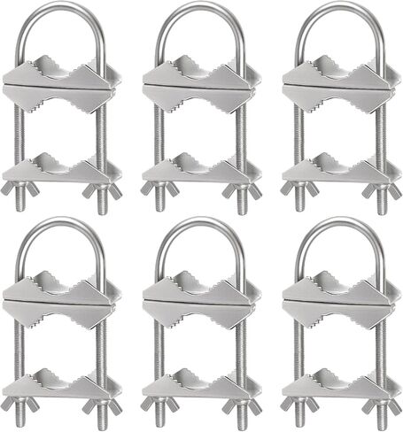 Dual Antenna Mast Clamp, Galvanized Iron U-Bolt Mounting Bracket for Antennas, Surveillance Poles, Outdoor Equipment, and Flagpoles 4PCS in Kuwait