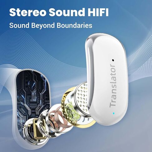 AI Translator Earbuds Translation Earbuds Real-Time 98% Accuracy 0.5s Response |Lifetime Free Offline Translation(8 Languages) & Online Translation(144 Languages)|(AF56 Beige Offline) in Kuwait