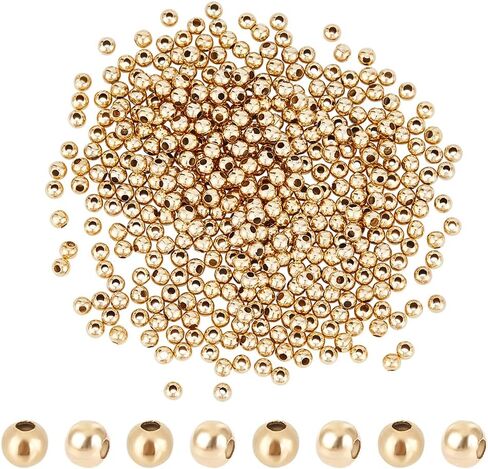UNICRAFTALE About 400pcs 304 Stainless Steel Beads 5mm Round Spacer Charm Loose Metal Beads Tiny Smooth Beads for Necklaces Bracelets Jewelry Making 1.8mm Hole Stainless Steel Color in Saudi Arabia